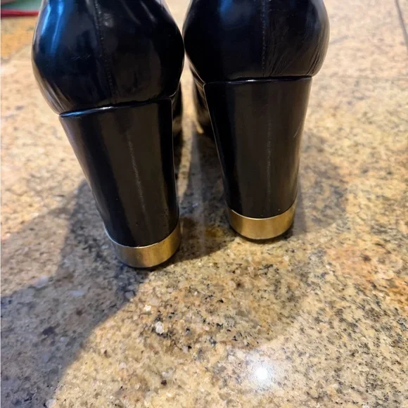 Chloe Black and Gold Heels - Picture 3 of 5